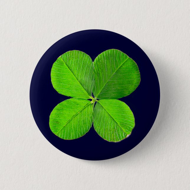 vierblättriges Kleeblatt der MUSEUM Zazzle Geschen Button (Vorderseite)