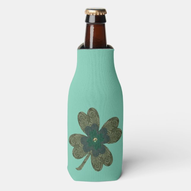 vierblättriges Kleeblatt Flasche Cool Flaschenkühler (Flaschenvorderseite)