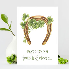 vierblättriges Kleeblatt Funny Irish St Patricks D Ankündigung