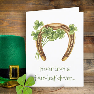 vierblättriges Kleeblatt Funny Irish St Patricks D Ankündigung