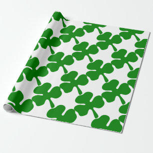 Vierblättriges Kleeblatt für Glück Geschenkpapier
