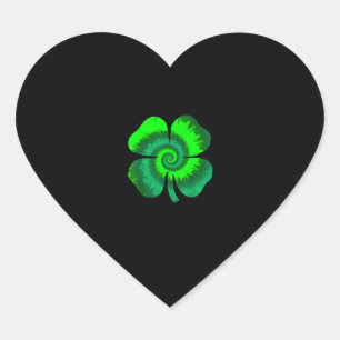 vierblättriges Kleeblatt Gefärbte Krawatte St Patr Herz-Aufkleber