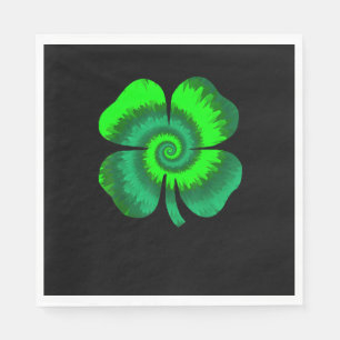 vierblättriges Kleeblatt Gefärbte Krawatte St Patr Serviette