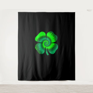 vierblättriges Kleeblatt Gefärbte Krawatte St Patr Wandteppich