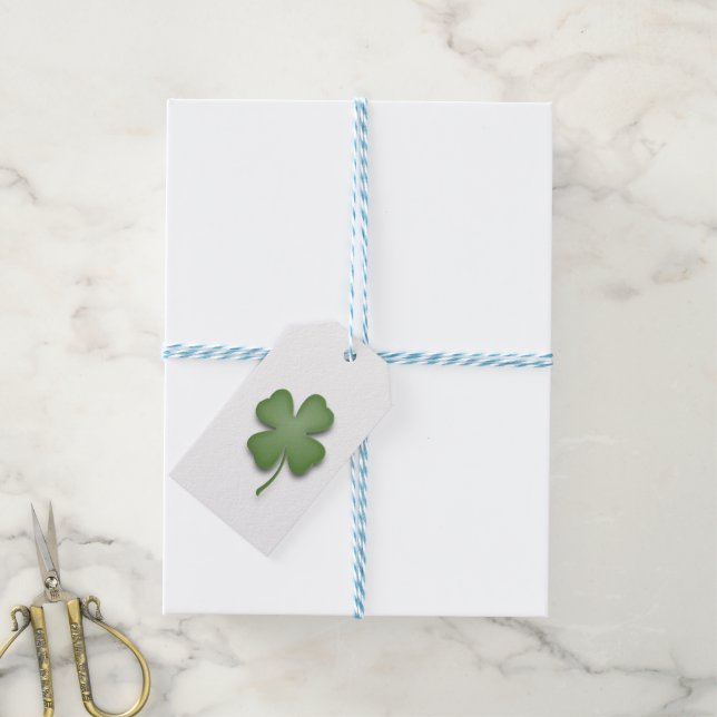 vierblättriges Kleeblatt Geschenkanhänger (Mit Garn)