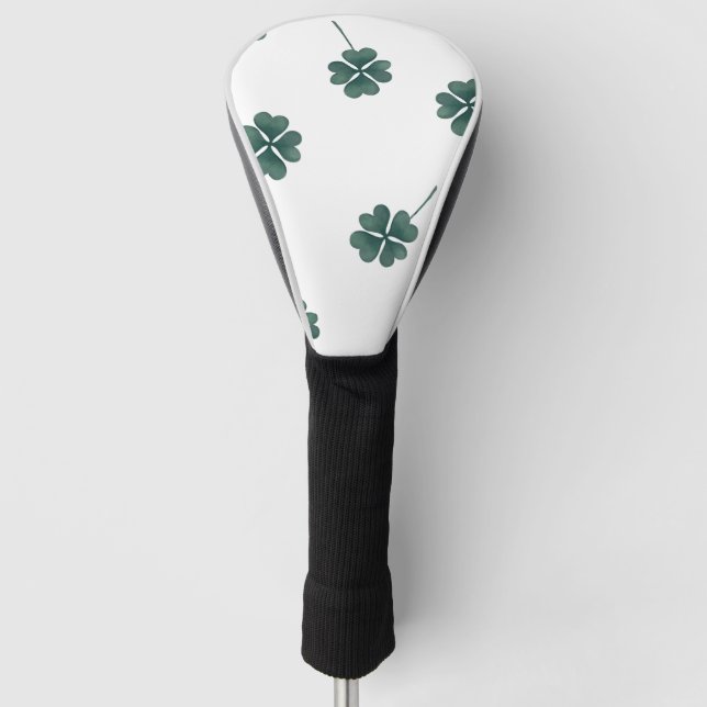 vierblättriges Kleeblatt Grüne Farbe Golf Headcover (Vorderseite)