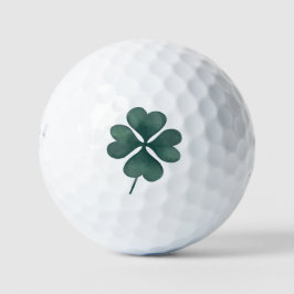 vierblättriges Kleeblatt Grüne Farbe Golfball
