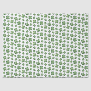 Vierblättriges Kleeblatt Grüner und weißer St. Pat Seidenpapier