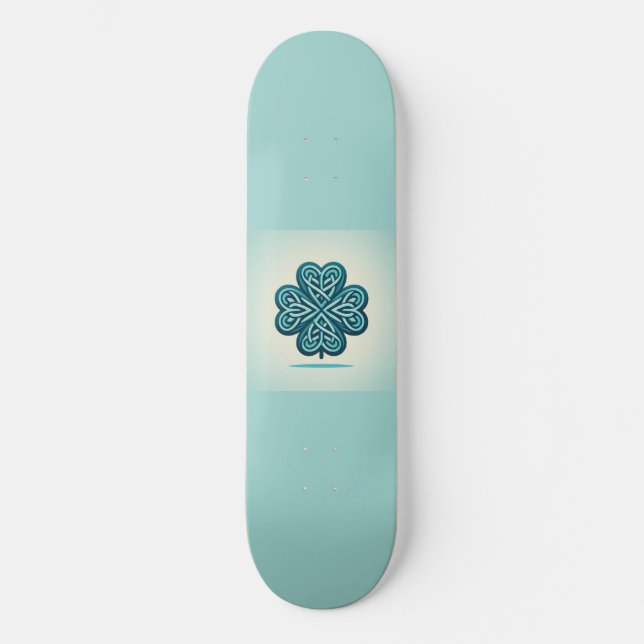 vierblättriges Kleeblatt Herz Skateboard (Vorderseite)