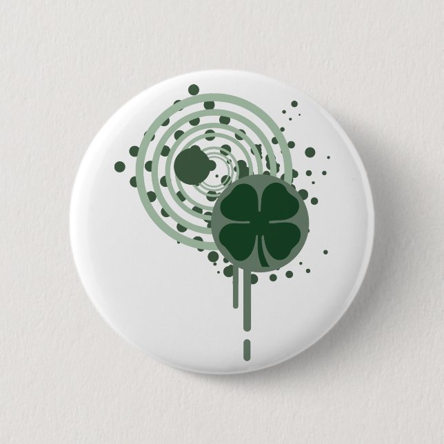 vierblättriges Kleeblatt: Hypnotische Blasen: Button (Vorderseite)