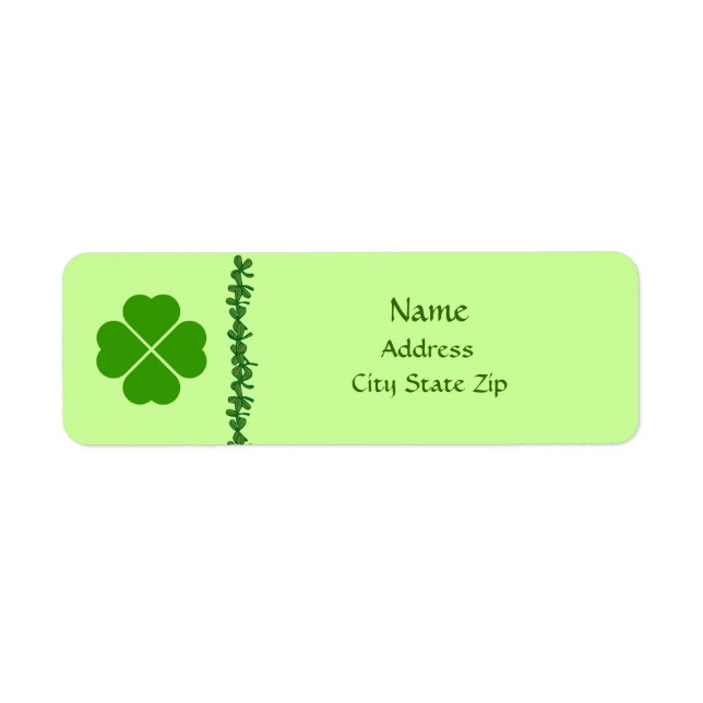 vierblättriges Kleeblatt Irish Address Labels (Vorne)