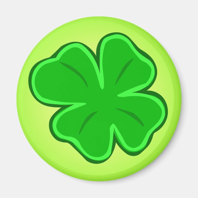Vierblättriges Kleeblatt Irish Green Lucky Kleebla Magnet (Vorne)