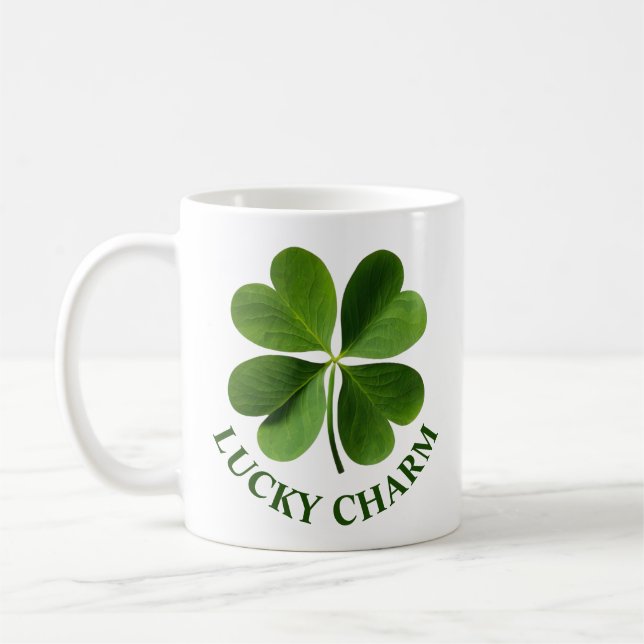 vierblättriges Kleeblatt Kaffeetasse (Links)