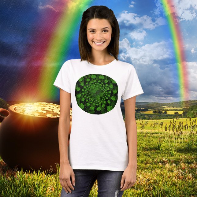 vierblättriges Kleeblatt Kaleidoskop-T - Shirt (Four Leaf Clover Kaleidoscope T-Shirt)