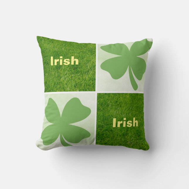 vierblättriges Kleeblatt Kissen (Vorderseite)