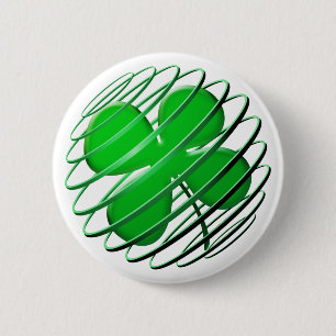 Vierblättriges Kleeblatt Knopf Button