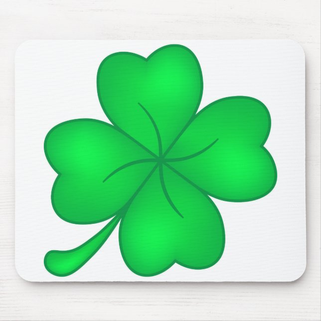 Vierblättriges Kleeblatt Mousepad (Vorne)