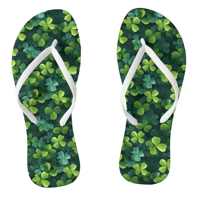 vierblättriges Kleeblatt Muster Flip Flops (Fußbett)