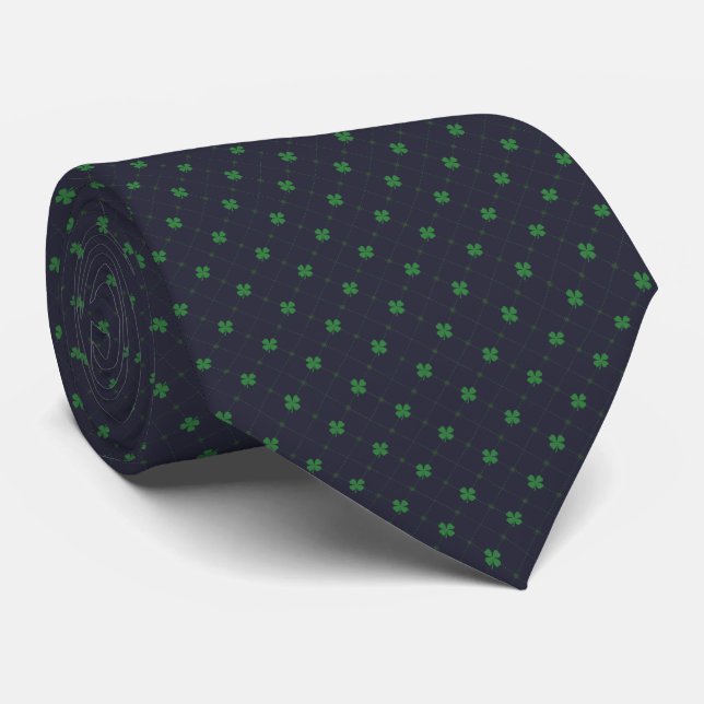 vierblättriges Kleeblatt Neck Tie Krawatte (Gerollt)