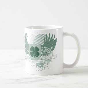 vierblättriges Kleeblatt noch eine für die Straße. Kaffeetasse