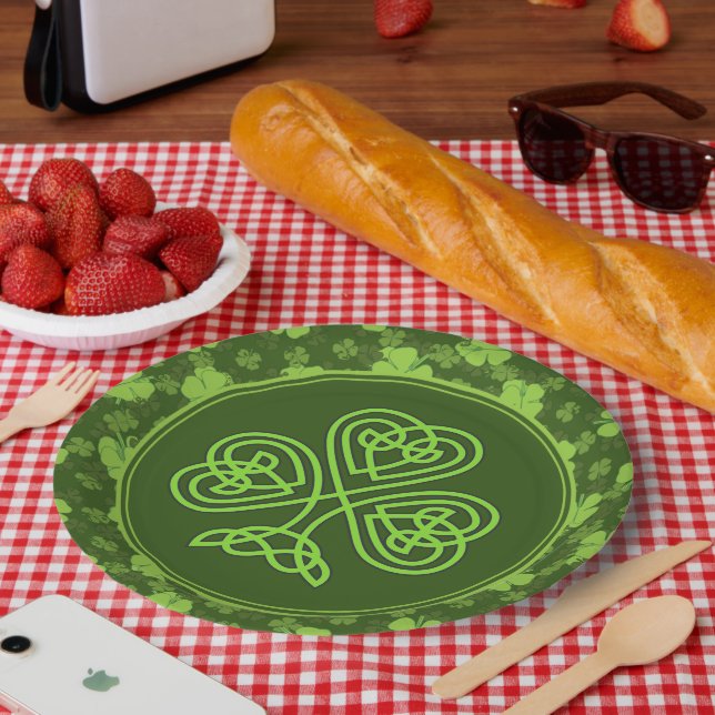 VIERBLÄTTRIGES KLEEBLATT PAPPTELLER (Picknick)