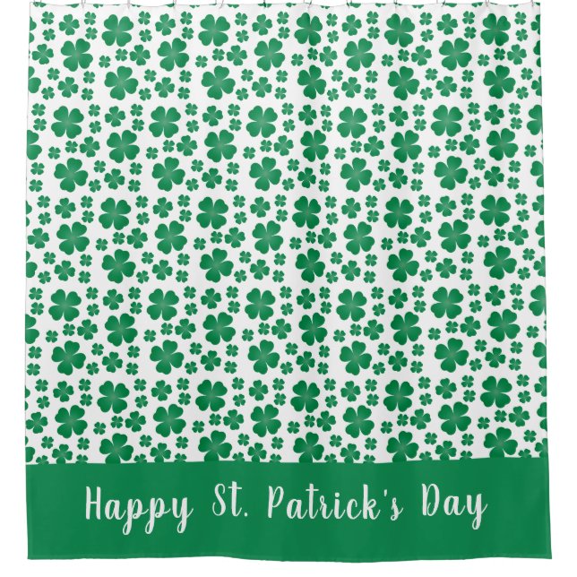 vierblättriges Kleeblatt Pattern Green Duschvorhang (Vorderseite)