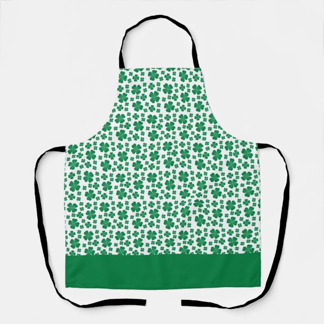 vierblättriges Kleeblatt Pattern Green Schürze (Vorderseite)