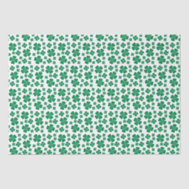 vierblättriges Kleeblatt Pattern Green Seidenpapier
