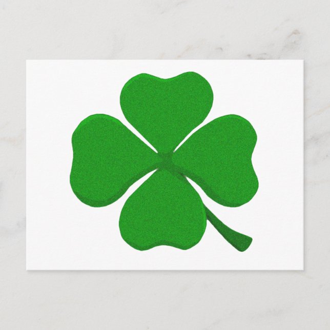 Vierblättriges Kleeblatt Postkarte (Vorderseite)