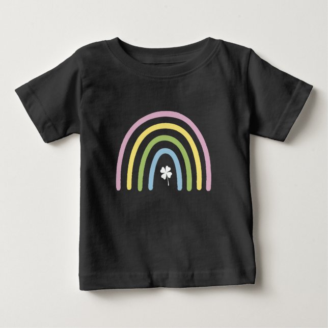 vierblättriges Kleeblatt Rainbow St Patrick's Day Baby T-shirt (Vorderseite)