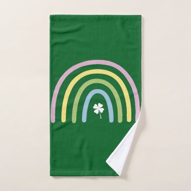 vierblättriges Kleeblatt Rainbow St Patrick's Day Handtuch (Handtuch)