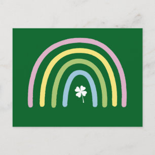 vierblättriges Kleeblatt Rainbow St Patrick's Day Postkarte