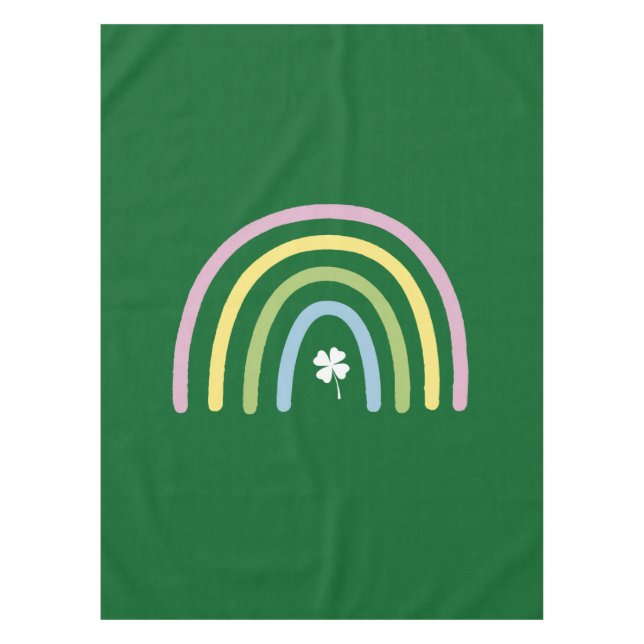 vierblättriges Kleeblatt Rainbow St Patrick's Day Tischdecke (Vorderseite)