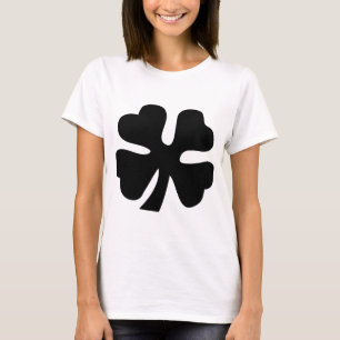 vierblättriges Kleeblatt - Schwarz T-Shirt