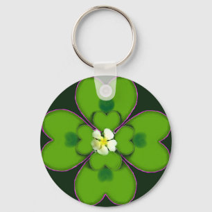 vierblättriges Kleeblatt St. Patrick Irish Blume P Schlüsselanhänger