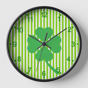 vierblättriges Kleeblatt - St. Patrick's Day Pater Uhr