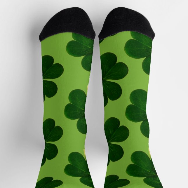 vierblättriges Kleeblatt St Patrick's Day Socken (Oben)