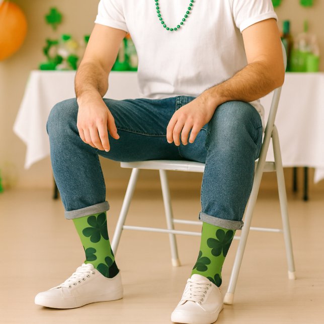 vierblättriges Kleeblatt St Patrick's Day Socken (Von Creator hochgeladen)