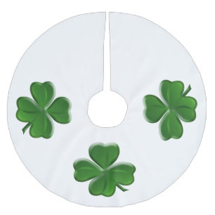 vierblättriges Kleeblatt - St Patrick's Day Symbol Polyester Weihnachtsbaumdecke