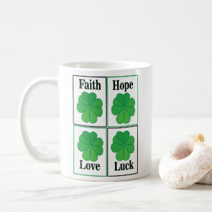 Vierblättriges Kleeblatt St. Patricks Day Vierblät Kaffeetasse