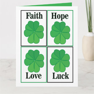 vierblättriges Kleeblatt St Patricks Day Vierblätt Karte