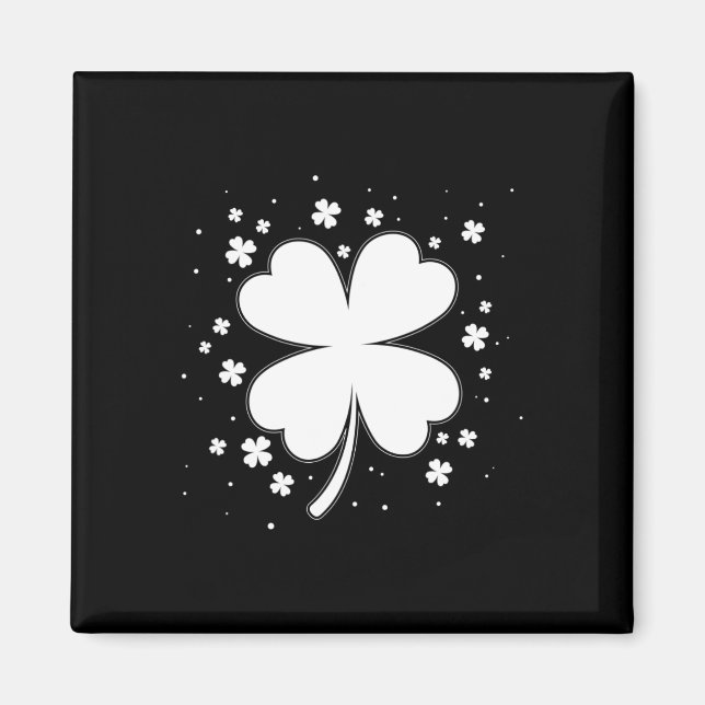 vierblättriges Kleeblatt Vintage Saint Patrick Day Magnet (Vorne)
