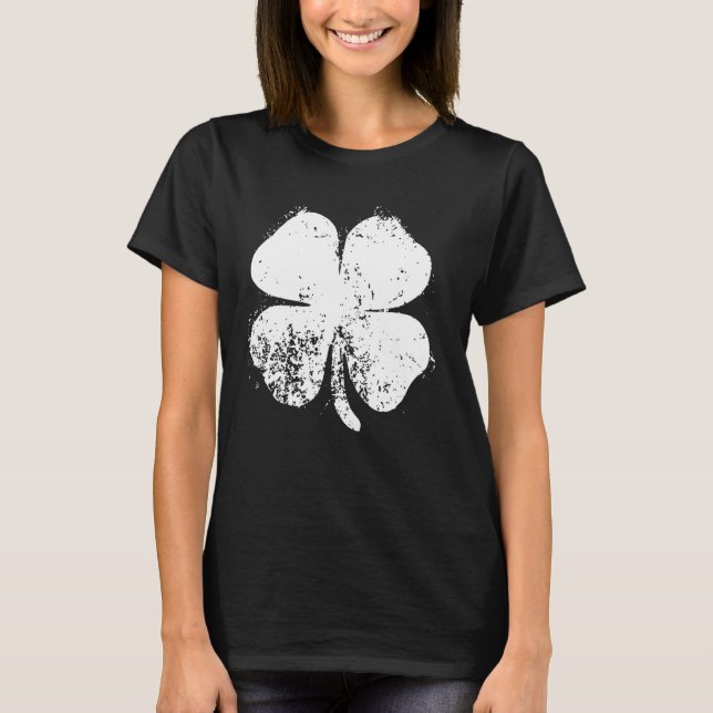 vierblättriges Kleeblatt Vintager St. Patrick Day T-Shirt (Vorderseite)