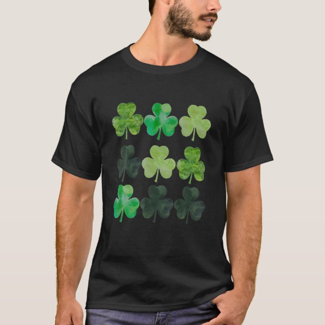 vierblättriges Kleeblatt Vintager St. Patrick Day  T-Shirt (Vorderseite)