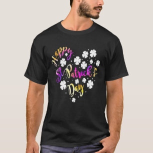 vierblättriges Kleeblatt Vintager Tag des Happy Pa T-Shirt