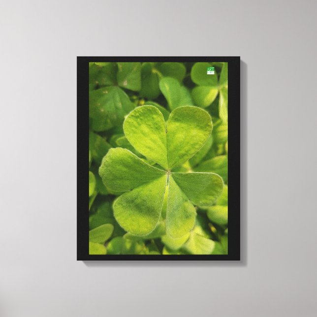 vierblättriges Kleeblatt Wall Art Foto Leinwand (Vorderseite)