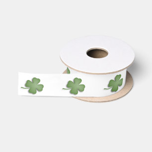 vierblättriges Kleeblatt White Satinband