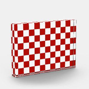 Viereck rotes, weißes Retro-Quadrat Fotoblock
