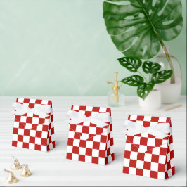 Viereck rotes, weißes Retro-Quadrat Geschenkschachtel