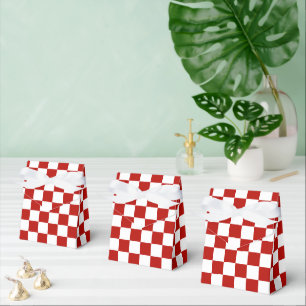 Viereck rotes, weißes Retro-Quadrat Geschenkschachtel